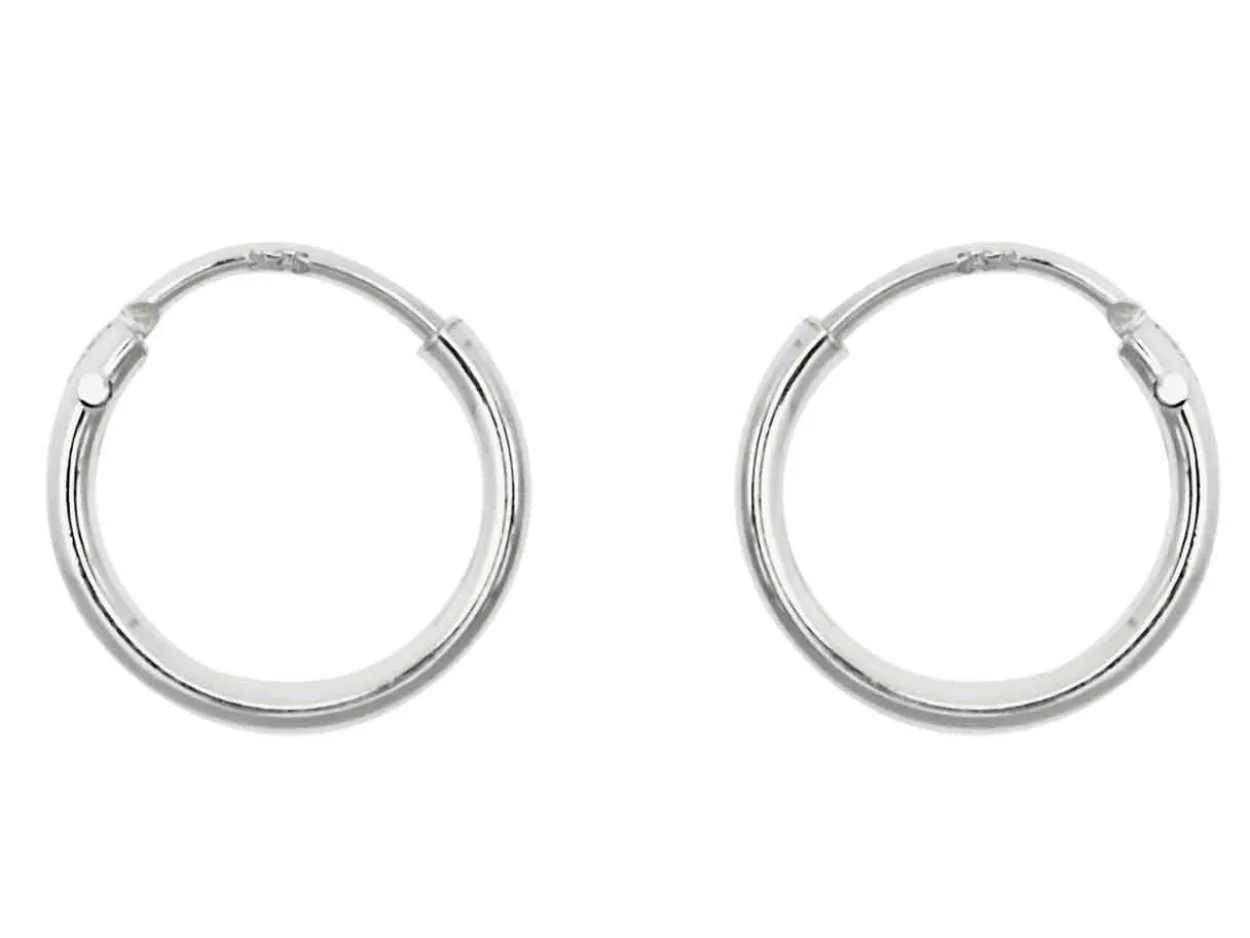 Sterling Silver 10.0mm Hinged Sleeper Hoops, Pack Of 2