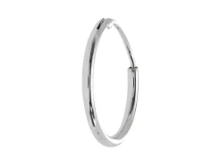 Sterling Silver 14.0mm Hinged Sleeper Hoops, Pack Of 2
