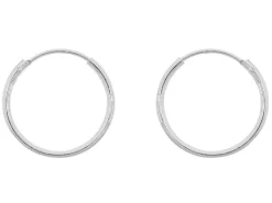 Sterling Silver 16.0mm Hinged Sleeper Hoops, Pack Of 2