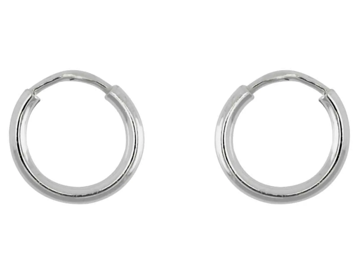 Sterling Silver 8.0mm Hinged Sleeper Hoops, Pack Of 2