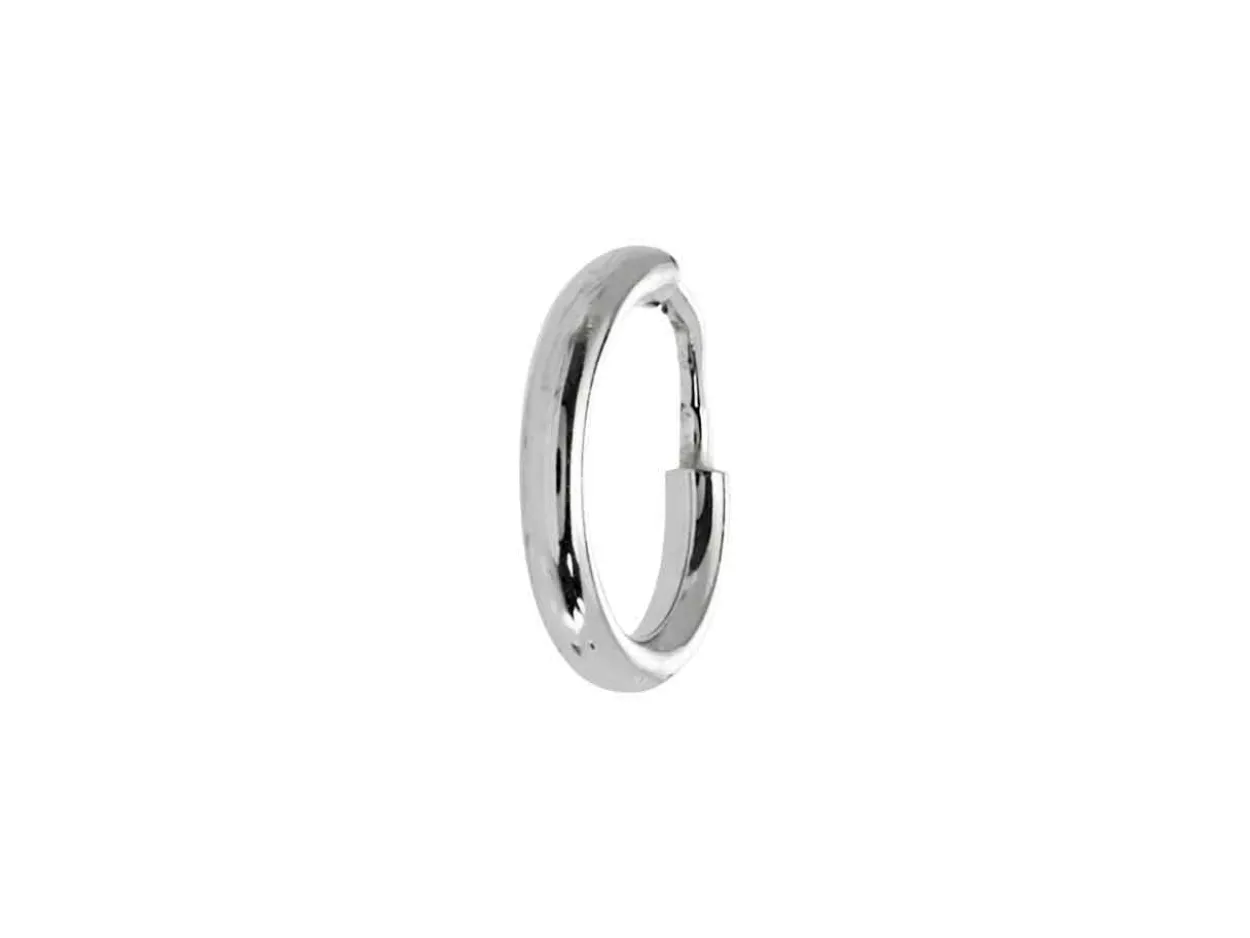 Sterling Silver 8.0mm Hinged Sleeper Hoops, Pack Of 2