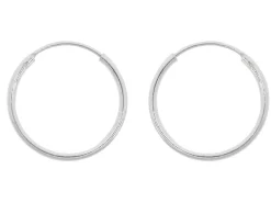 Sterling Silver 18.0mm Hinged Sleeper Hoops, Pack Of 2