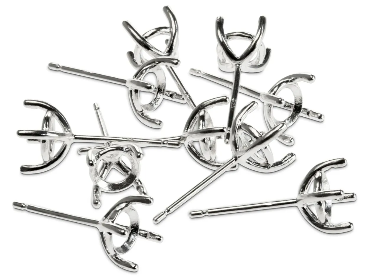 Sterling Silver 5mm Martini Claw Earrings Pack of 10