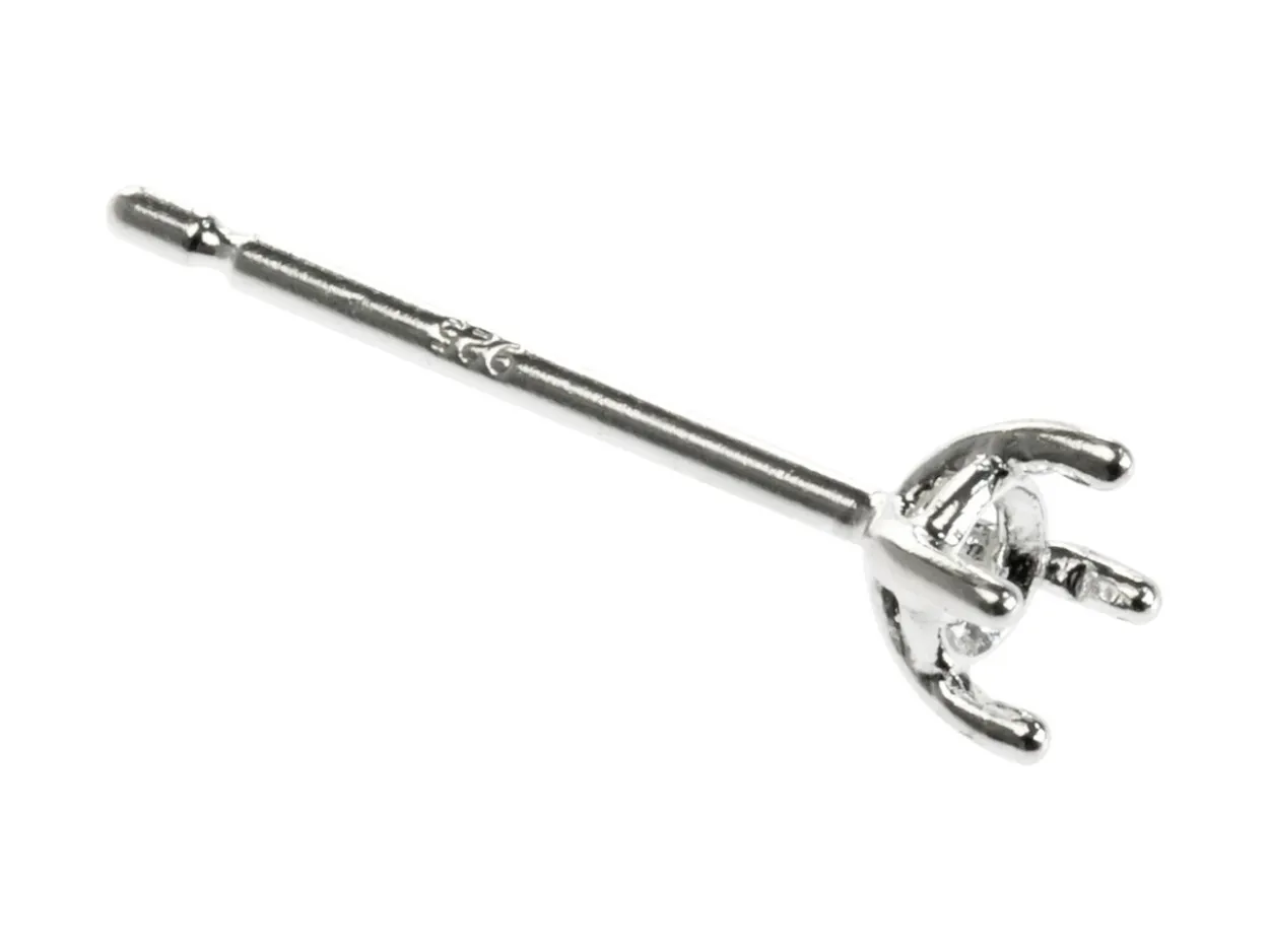 Sterling Silver 3mm Martini Claw Earrings Pack of 10