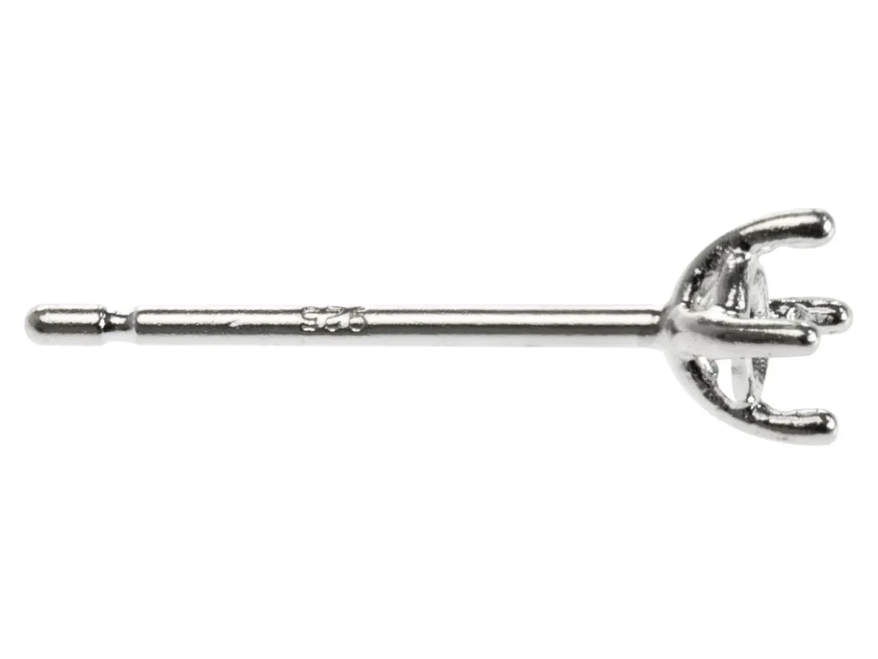 Sterling Silver 3mm Martini Claw Earrings Pack of 10