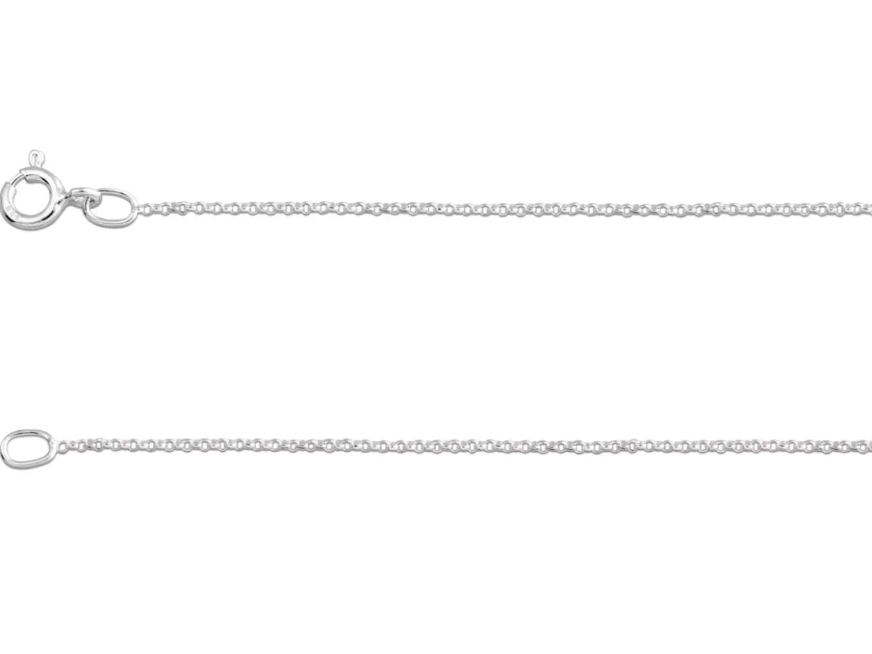 Sterling Silver 1.0mm Mini Round Belcher Chain 20"/50cm Unhallmarked