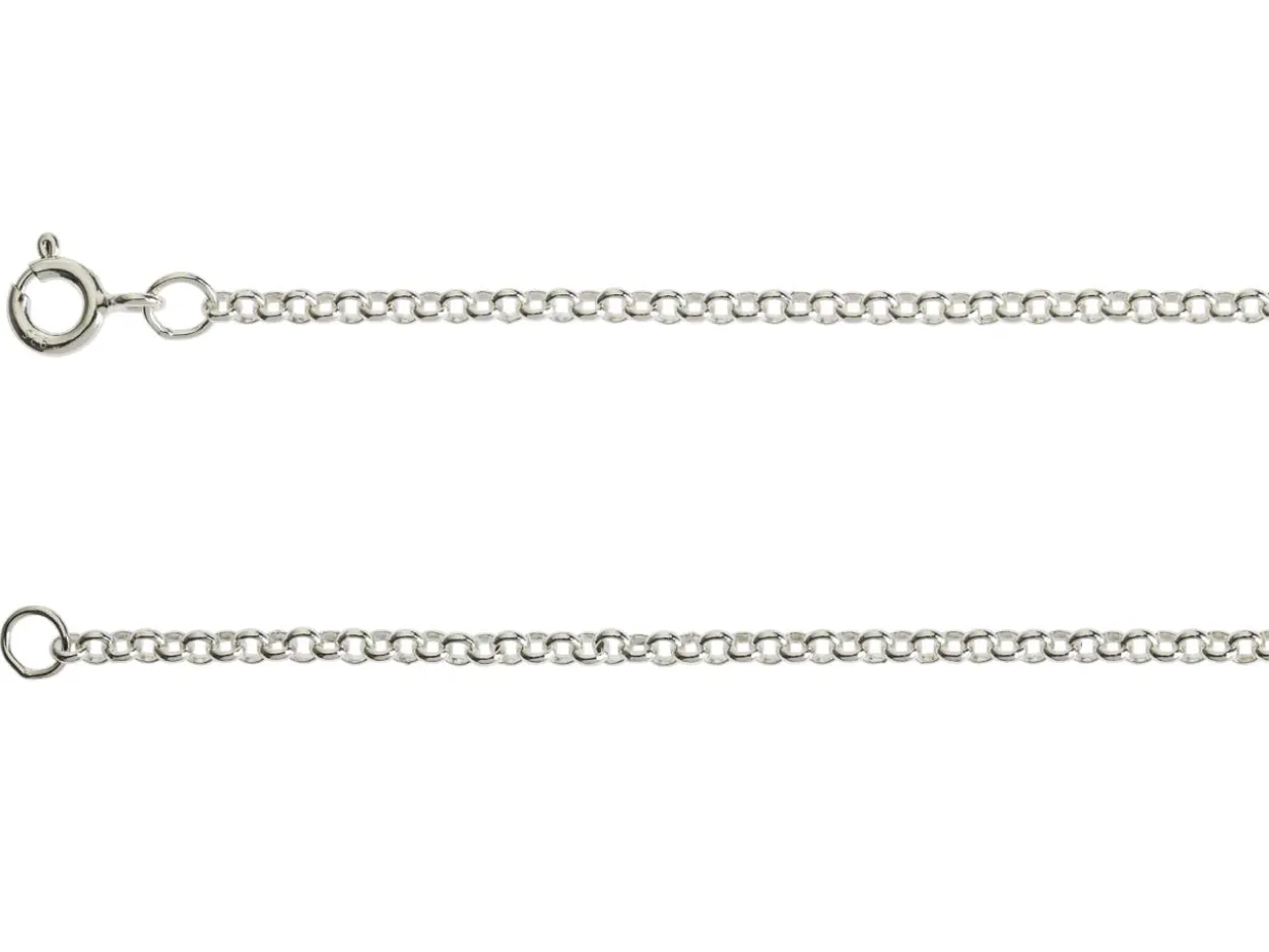 Sterling Silver 2.2mm Mini Round Belcher Chain 18"/45cm Unhallmarked