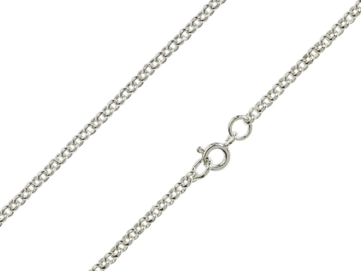 Sterling Silver 2.7mm Mini Round Belcher Chain 18"/45cm Hallmarked