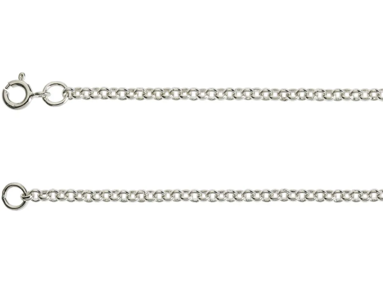Sterling Silver 2.7mm Mini Round Belcher Chain 18"/45cm Hallmarked