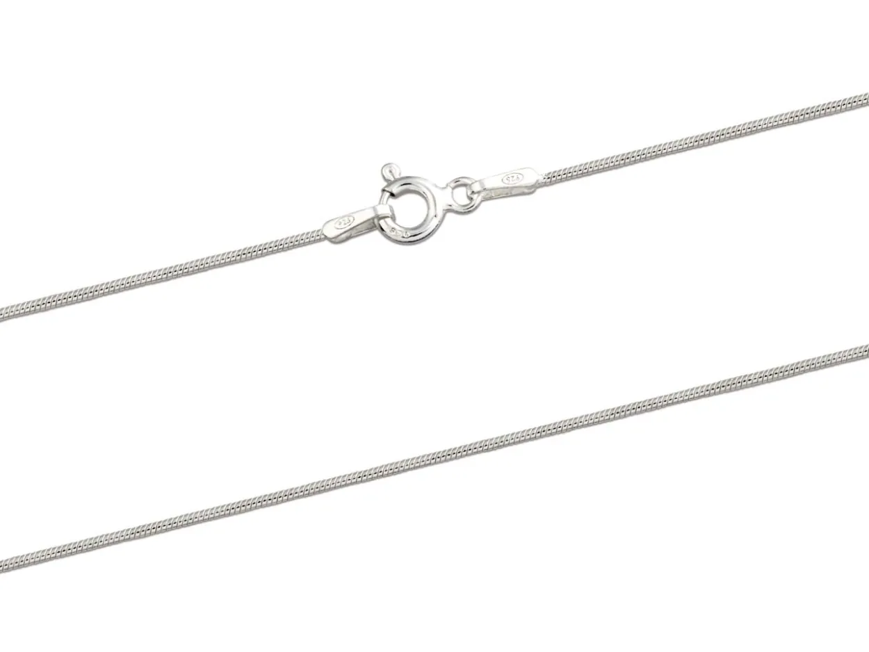 Sterling Silver 0.9mm Mini Round Snake Chain 20"/50cm Unhallmarked 100% Recycled Silver