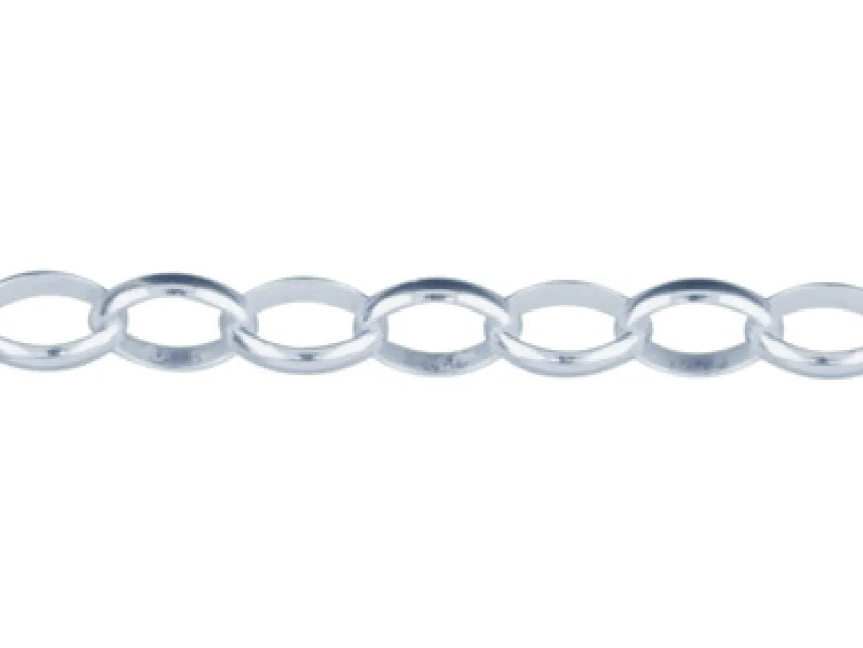 Sterling Silver 5.0mm Oval Belcher Bracelet 7.5"/19cm Unhallmarked 100% Recycled Silver