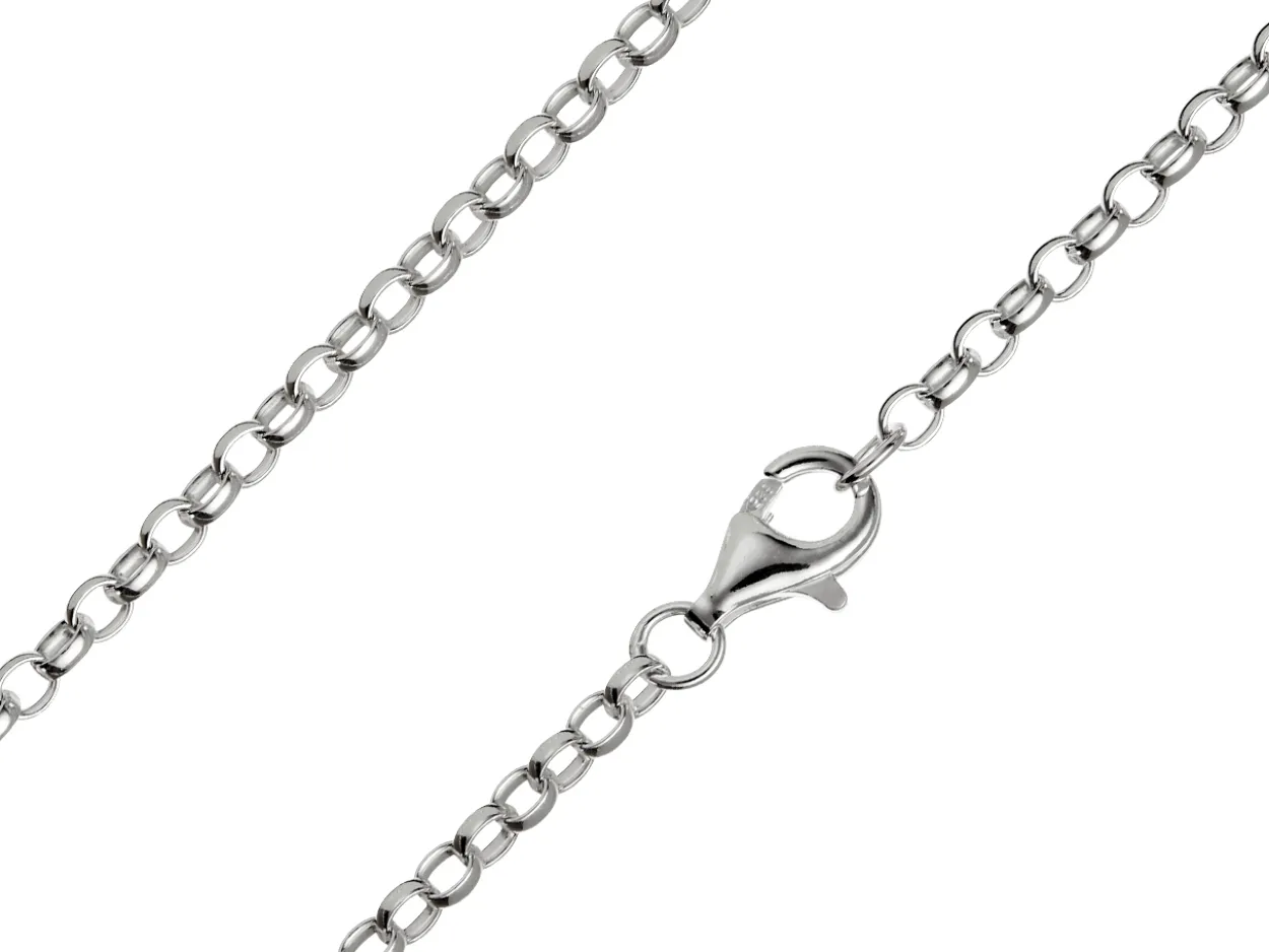Sterling Silver 2.5mm Oval Belcher Chain 16"/40cm Unhallmarked 100% Recycled Silver