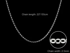 Sterling Silver 2.5mm Oval Belcher Chain 22
