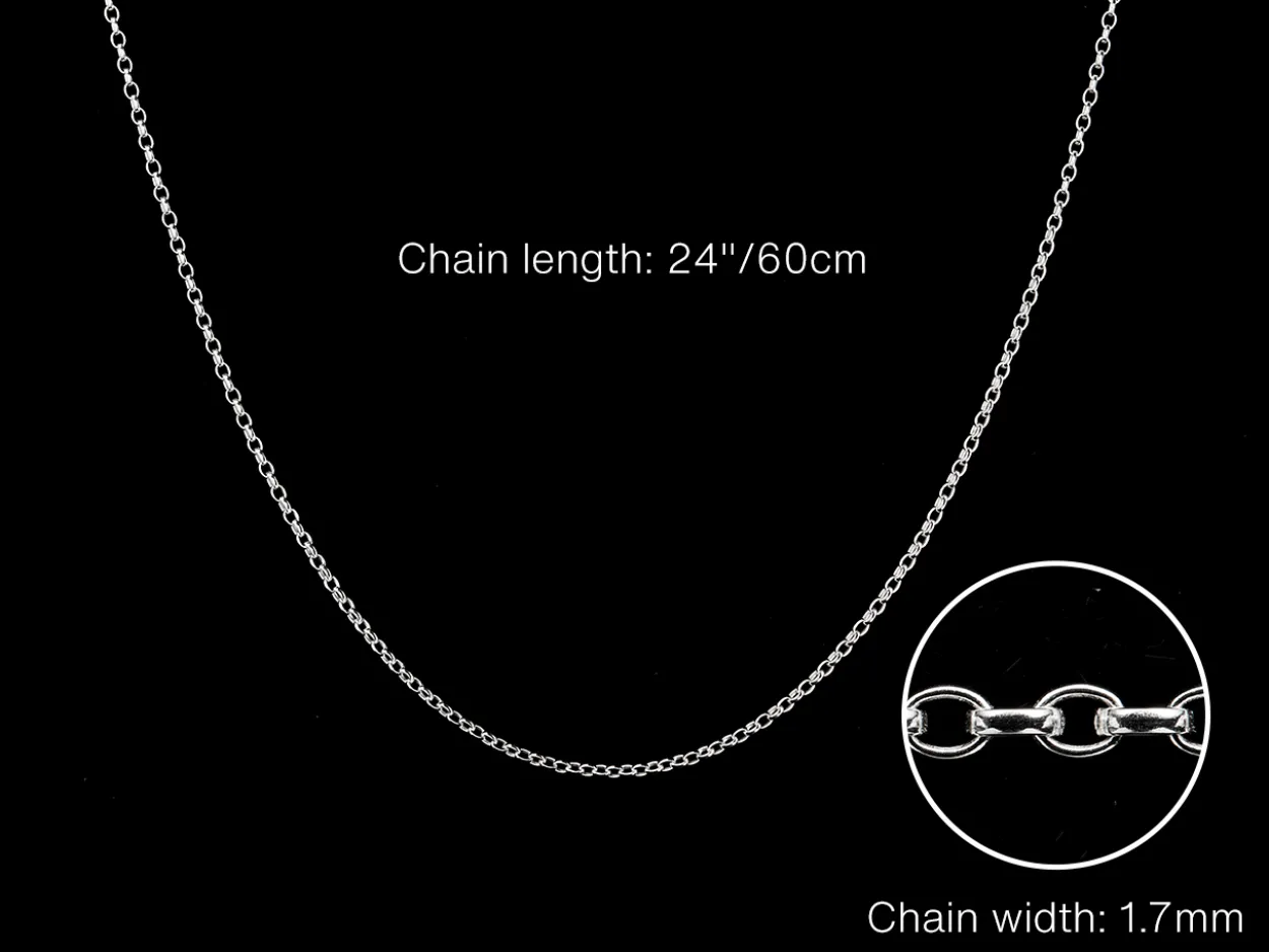 Sterling Silver 1.7mm Oval Belcher Chain 24"/60cm Unhallmarked 100% Recycled Silver