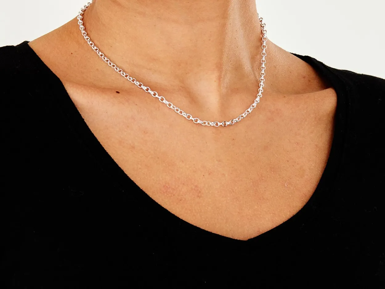 Sterling Silver 3.0mm Oval Belcher Chain 18"/45cm Hallmarked, 100% Recycled Silver