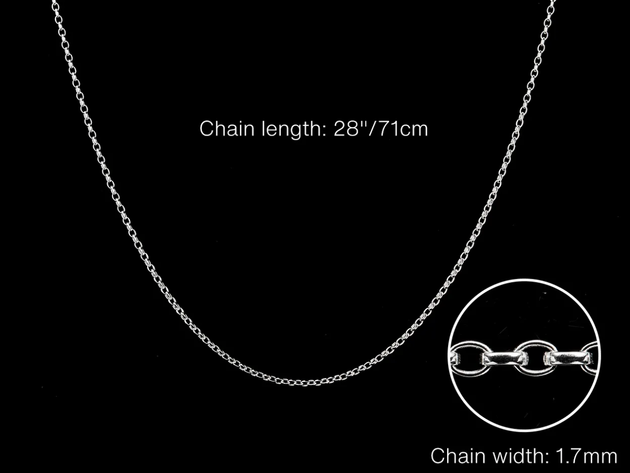 Sterling Silver 1.7mm Oval Belcher Chain 28"/71cm Unhallmarked 100% Recycled Silver