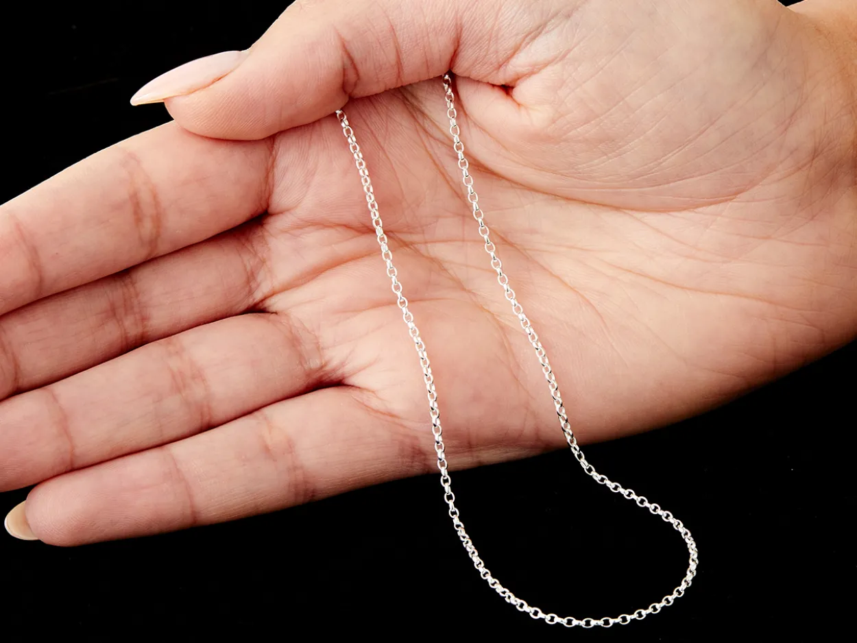 Sterling Silver 1.7mm Oval Belcher Chain 28"/71cm Unhallmarked 100% Recycled Silver