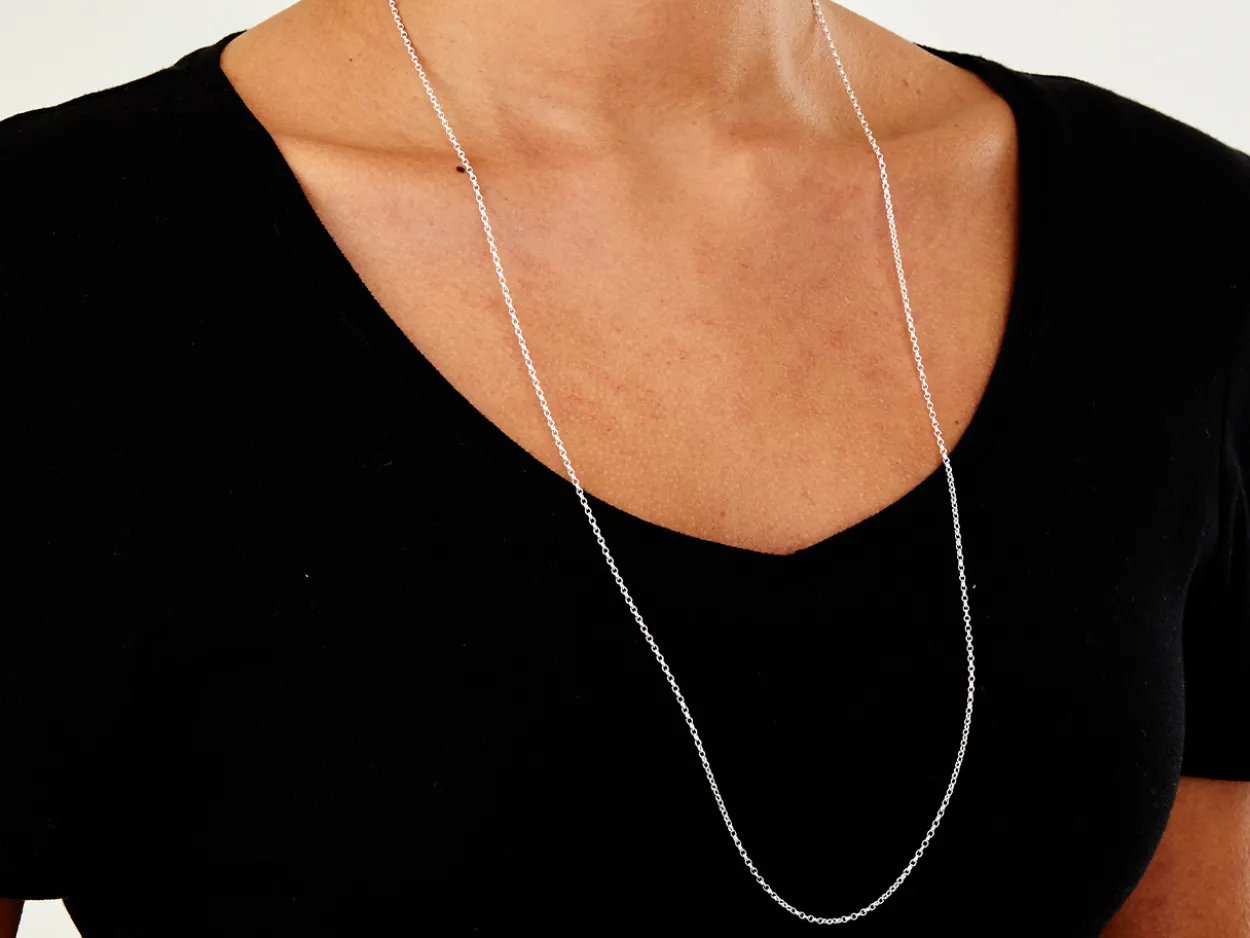 Sterling Silver 1.7mm Oval Belcher Chain 30"/76cm Unhallmarked 100% Recycled Silver