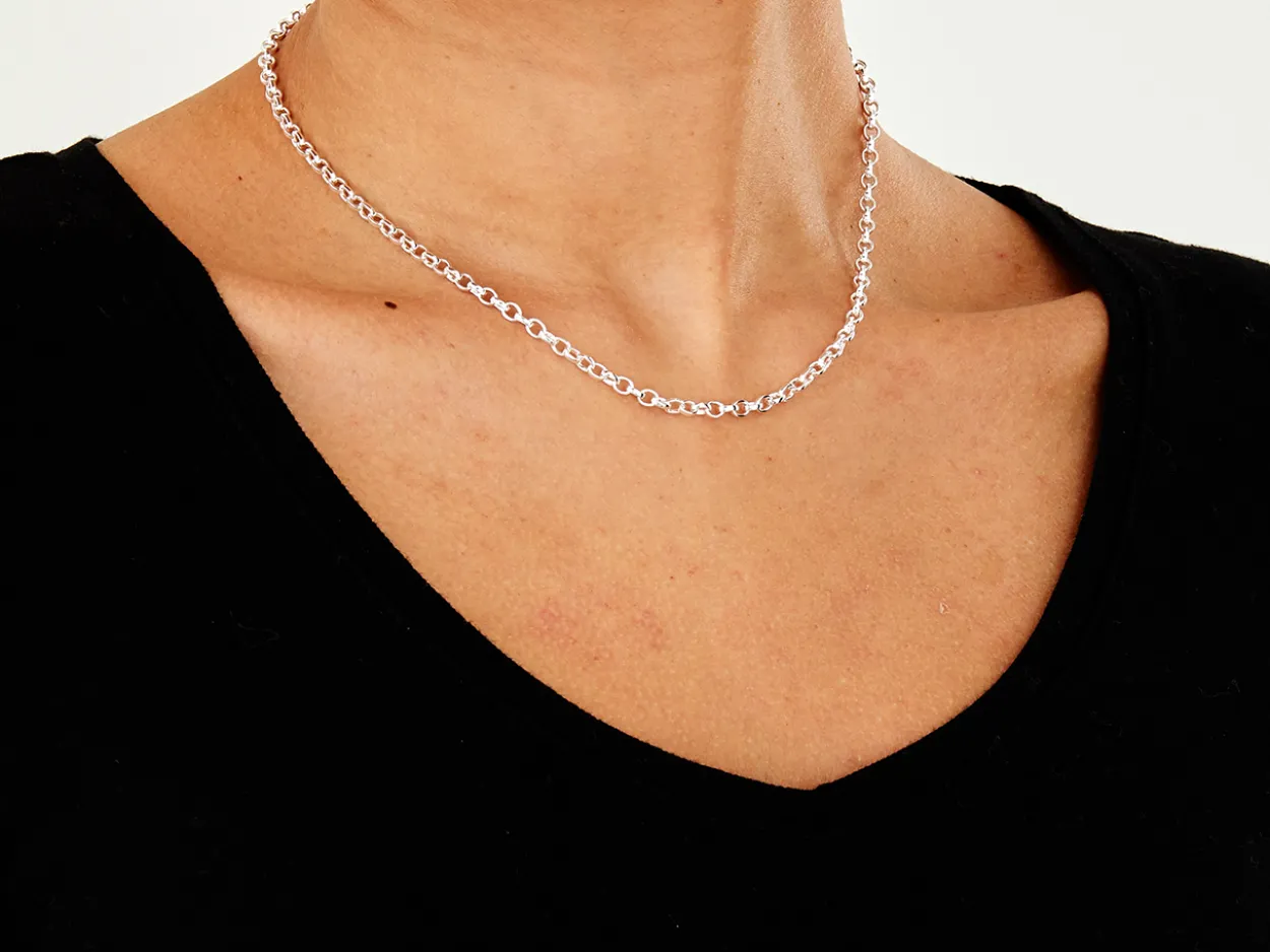 Sterling Silver 3.0mm Oval Belcher Chain 16"/40cm Hallmarked, 100% Recycled Silver