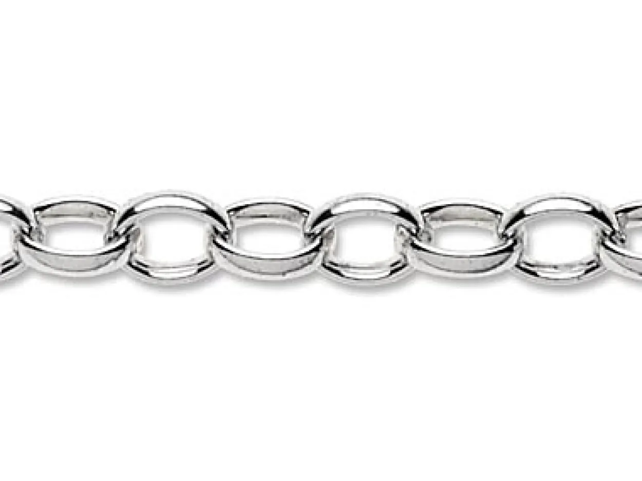 Sterling Silver 6.5mm Oval Belcher Chain Loose Unhallmarked 100% Recycled Silver