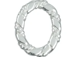 Sterling Silver 10mm Oval Spacers Pack of 6, Oval Flat Twist Ring