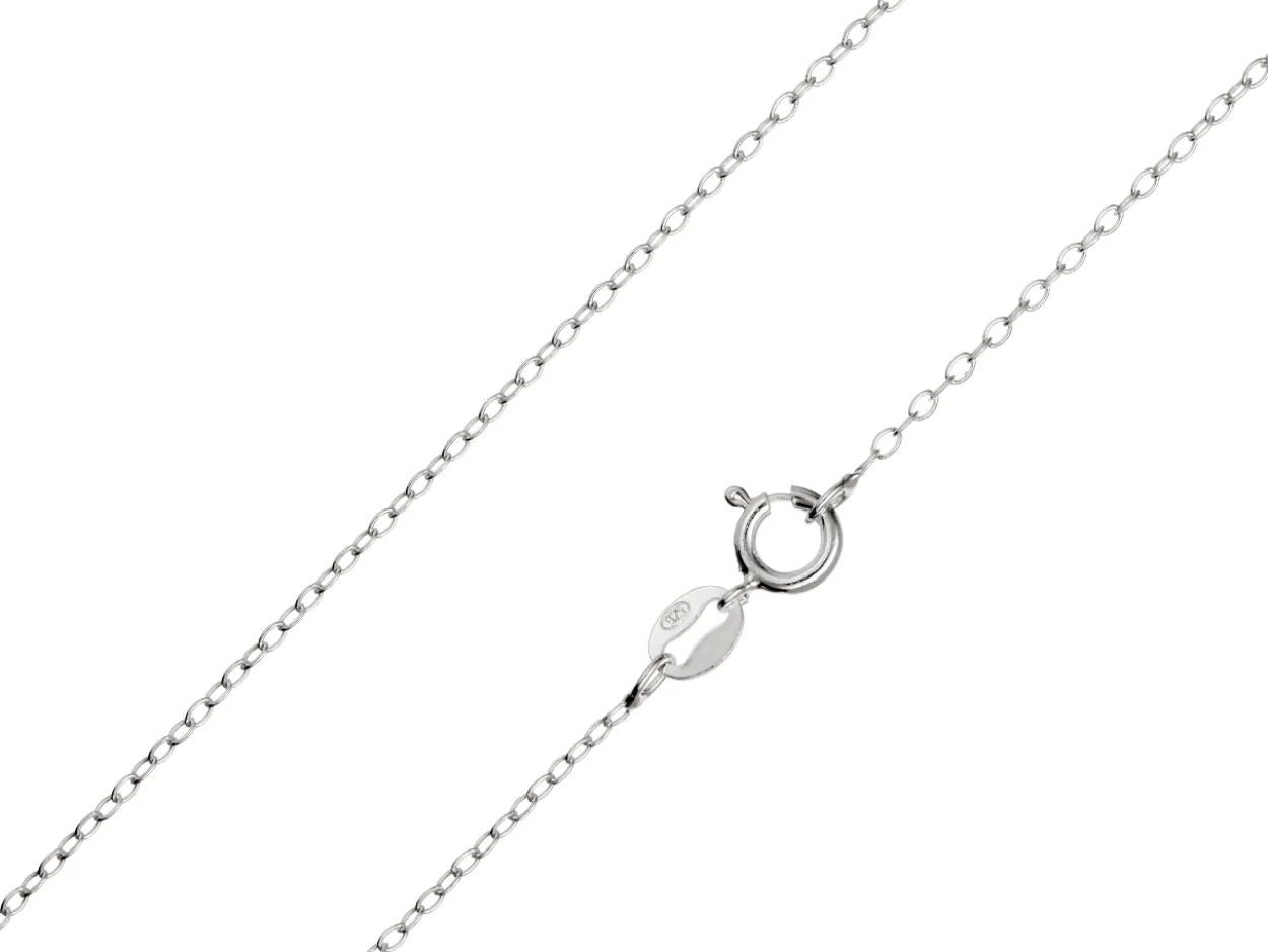 Sterling Silver 1.3mm Oval Trace Chain 18"/45cm Unhallmarked 100% Recycled Silver