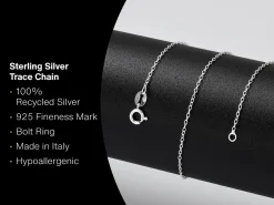 Sterling Silver 1.3mm Oval Trace Chain 18"/45cm Unhallmarked 100% Recycled Silver