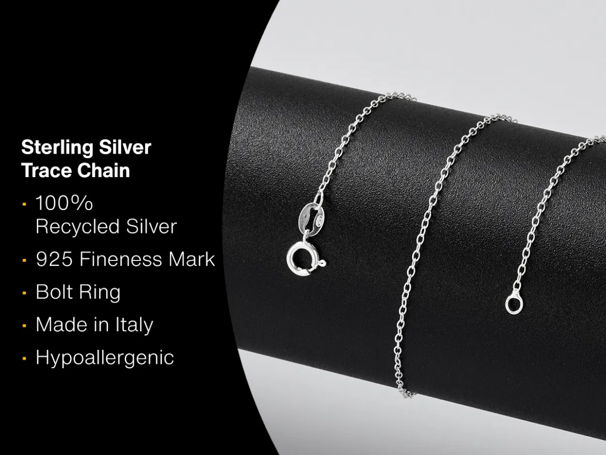 Sterling Silver 1.3mm Oval Trace Chain 18"/45cm Unhallmarked 100% Recycled Silver