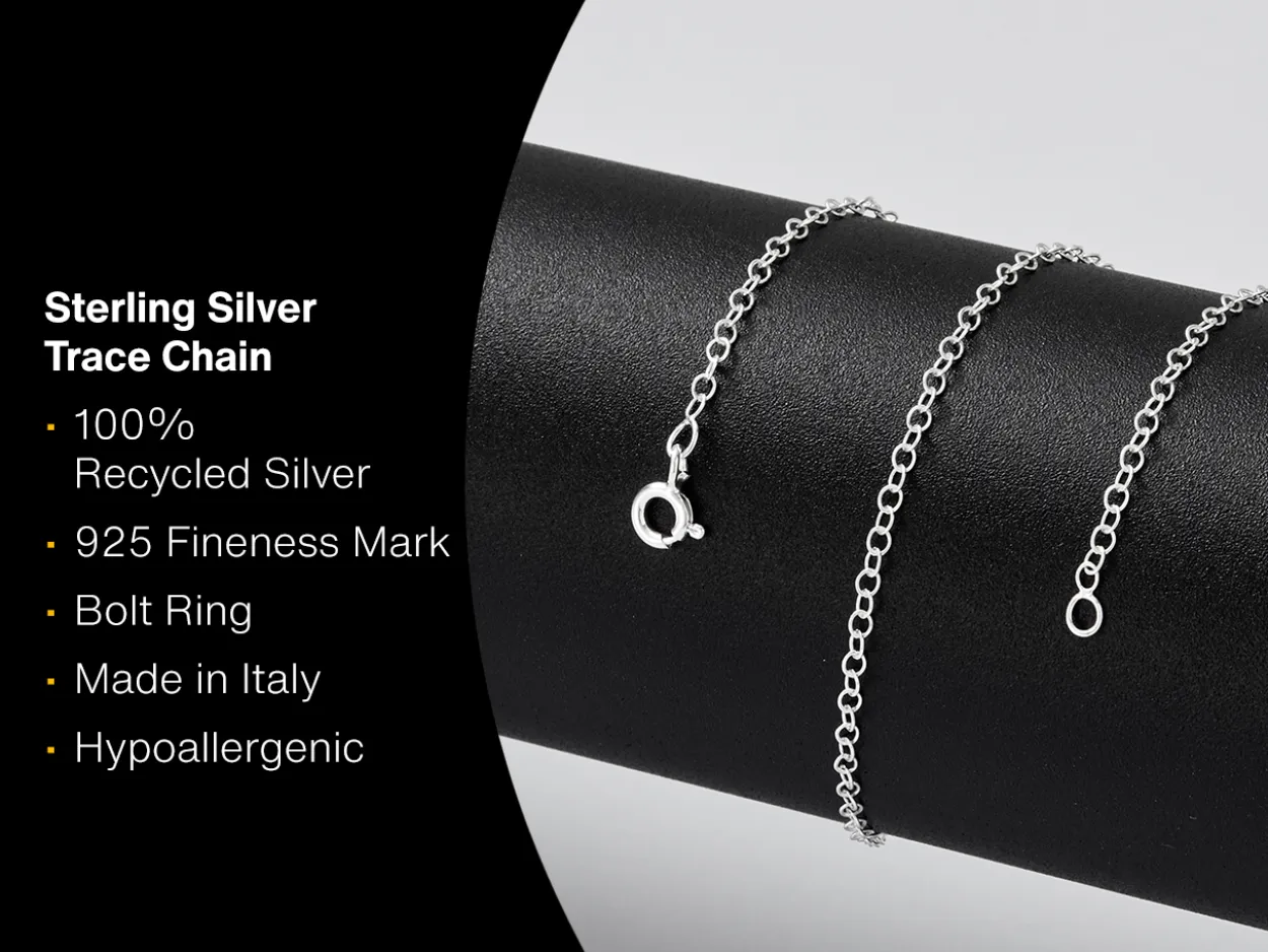 Sterling Silver 1.7mm Oval Trace Chain 18"/45cm Unhallmarked 100% Recycled Silver