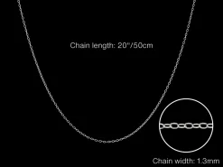 Sterling Silver 1.3mm Oval Trace Chain 20