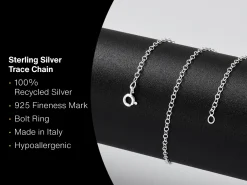 Sterling Silver 1.7mm Oval Trace Chain 16"/40cm Unhallmarked 100% Recycled Silver