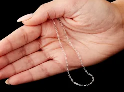 Sterling Silver 1.7mm Oval Trace Chain 16