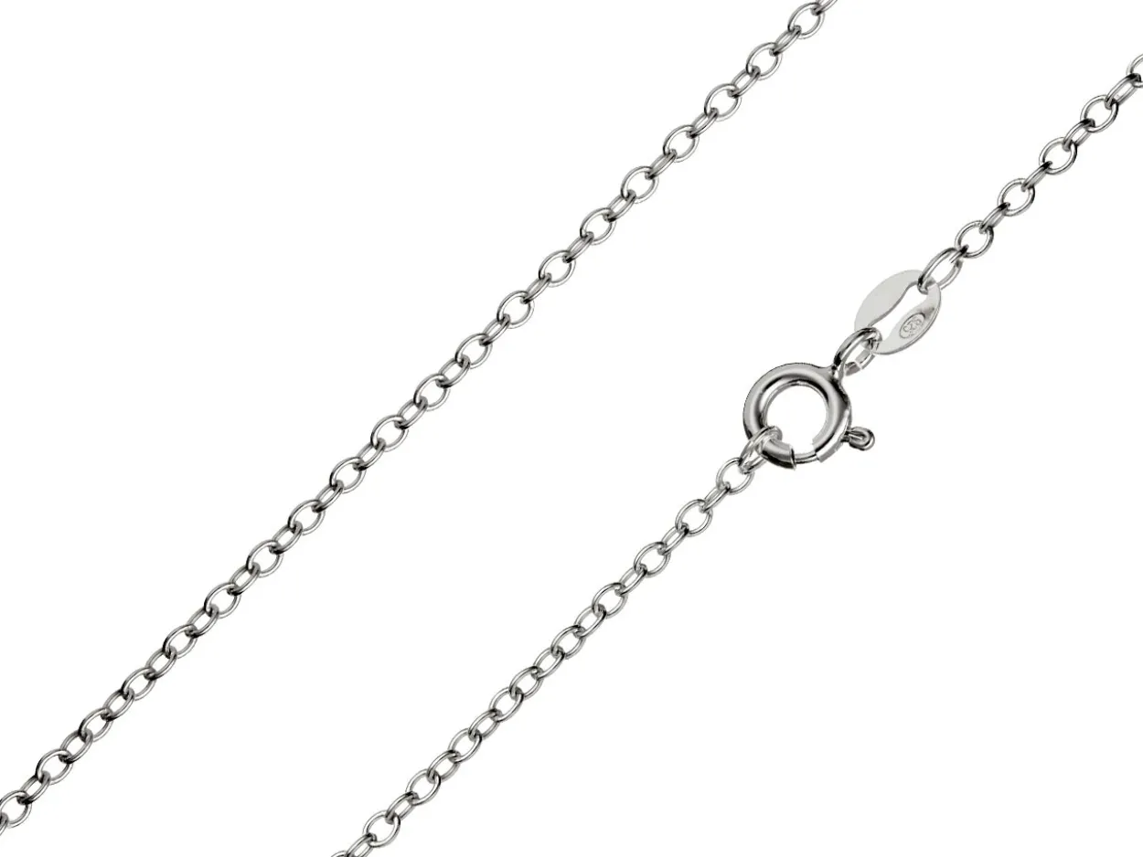 Sterling Silver 1.9mm Oval Trace Chain 18"/45cm Unhallmarked 100% Recycled Silver