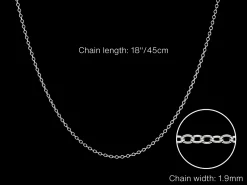 Sterling Silver 1.9mm Oval Trace Chain 18