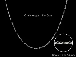 Sterling Silver 1.9mm Oval Trace Chain 16