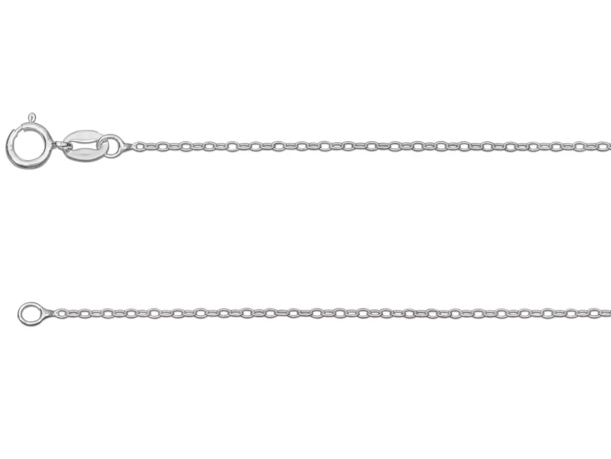 Sterling Silver 1.3mm Oval Trace Chain 24"/60cm Unhallmarked 100% Recycled Silver