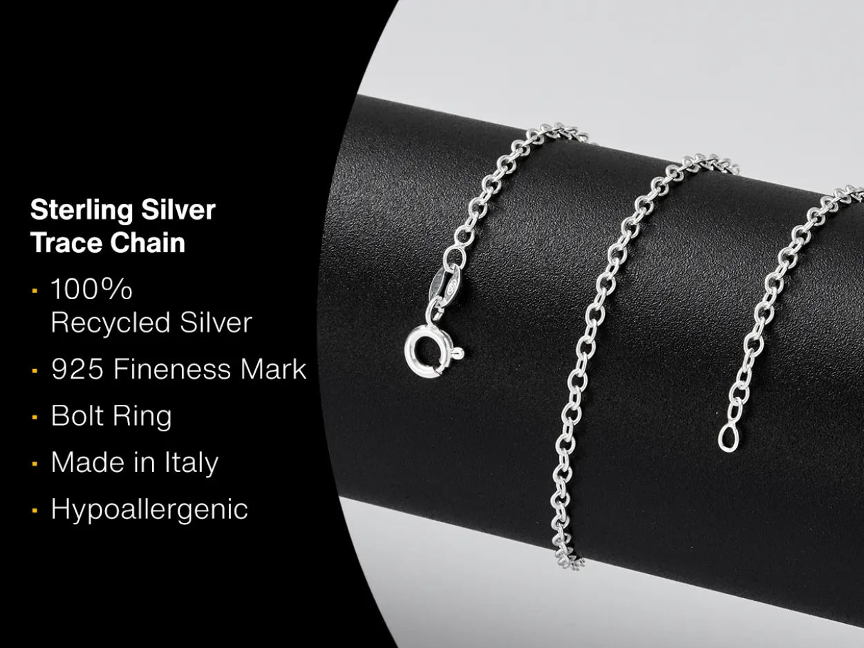 Sterling Silver 2.3mm Oval Trace Chain 22"/55cm Unhallmarked 100% Recycled Silver