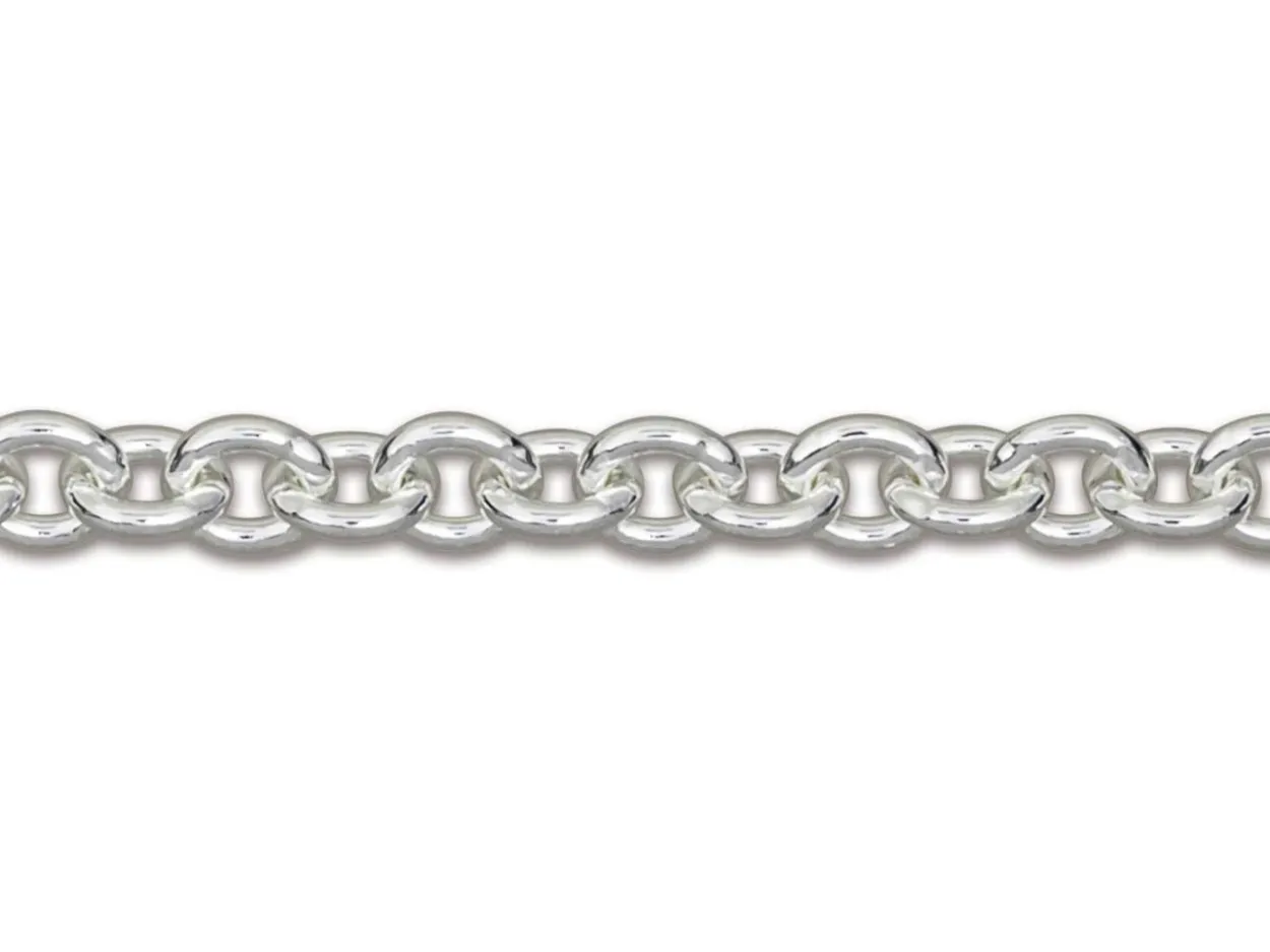 Sterling Silver 3.0mm Oval Trace Chain 22"/55cm Hallmarked, 100% Recycled Silver