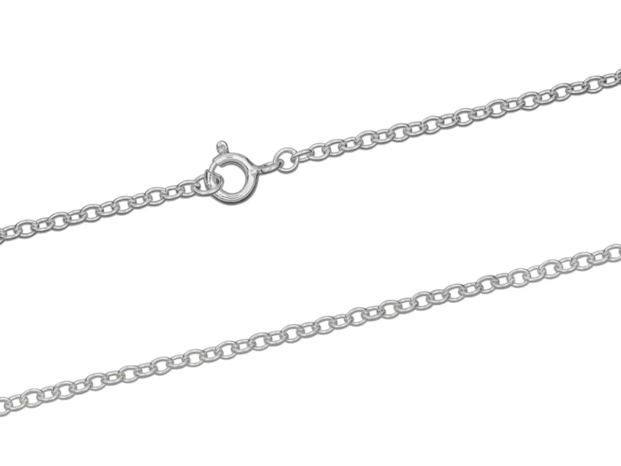 Sterling Silver 1.9mm Oval Trace Chain 18"/45cm Unhallmarked