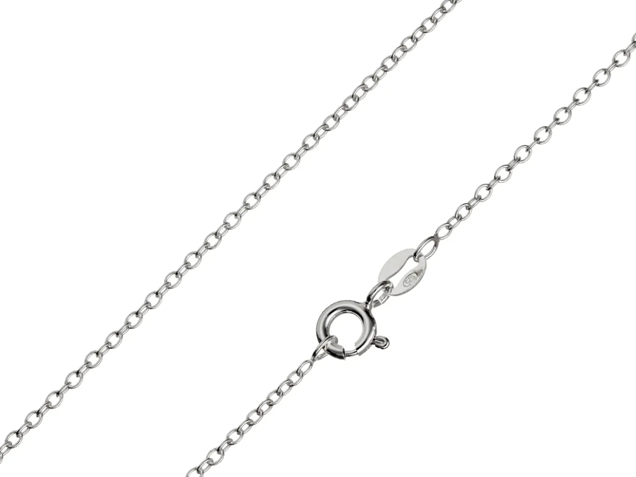 Sterling Silver 1.6mm Oval Trace Chain 22"/55cm Unhallmarked 100% Recycled Silver