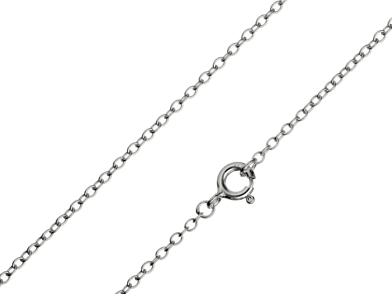 Sterling Silver 1.9mm Oval Trace Chain 24"/60cm Unhallmarked 100% Recycled Silver