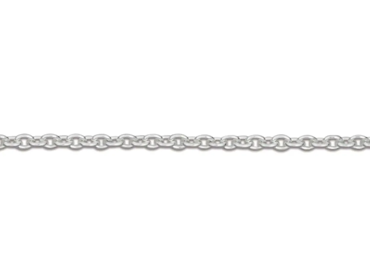 Sterling Silver 1.2mm Oval Trace Chain 18"/45cm Unhallmarked