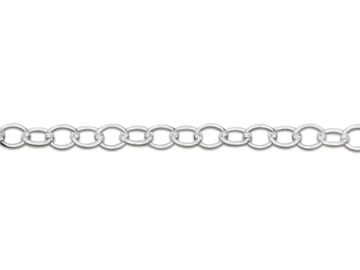 Sterling Silver 1.7mm Oval Trace Chain 24"/60cm Unhallmarked 100% Recycled Silver