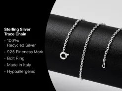 Sterling Silver 2.3mm Oval Trace Chain 24"/60cm Unhallmarked 100% Recycled Silver