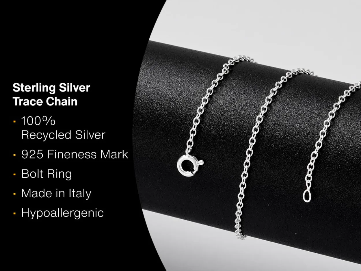 Sterling Silver 2.3mm Oval Trace Chain 24"/60cm Unhallmarked 100% Recycled Silver