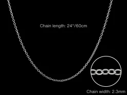 Sterling Silver 2.3mm Oval Trace Chain 24
