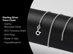 Sterling Silver 1.9mm Oval Trace Chain 22"/55cm Unhallmarked 100% Recycled Silver
