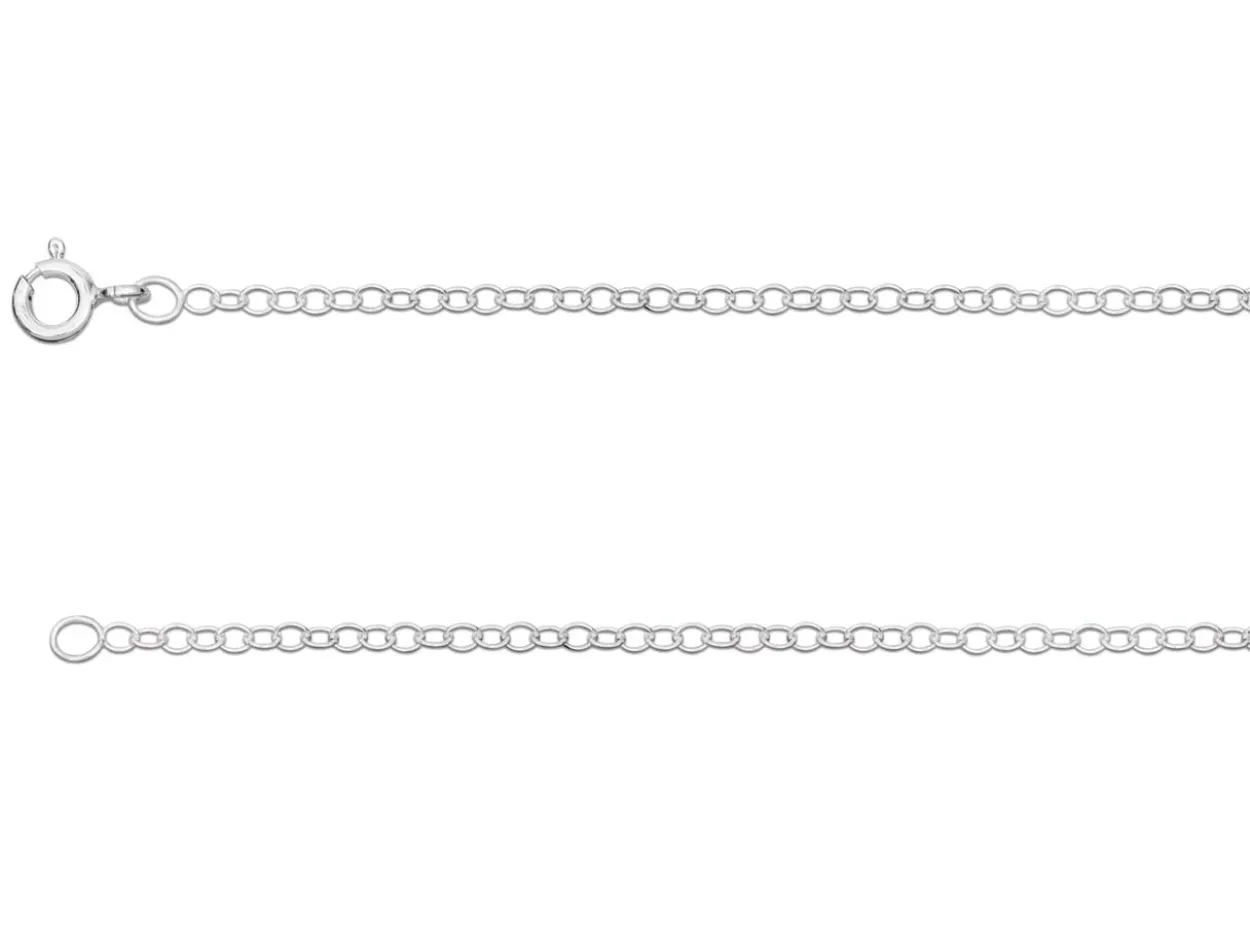 Sterling Silver 1.7mm Oval Trace Chain 30"/76cm Unhallmarked 100% Recycled Silver
