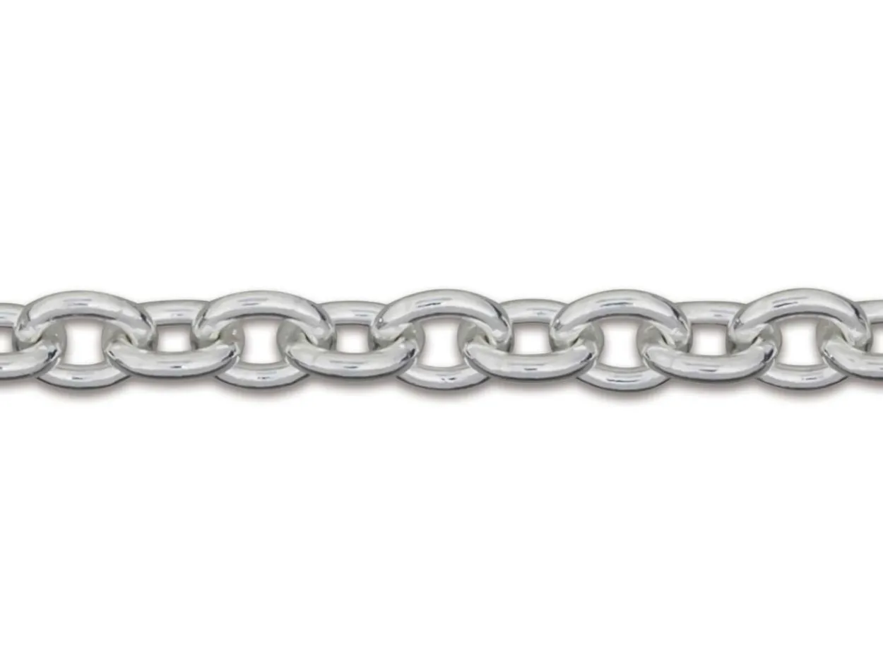 Sterling Silver 3.9mm Oval Trace Chain 18"/45cm Hallmarked, 100% Recycled Silver