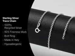 Sterling Silver 2.3mm Oval Trace Chain 30"/76cm Unhallmarked 100% Recycled Silver